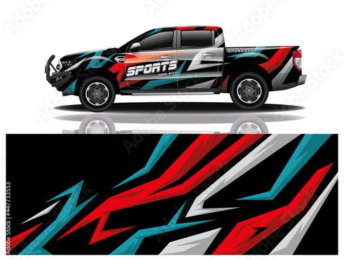 Car decal wrap design vector