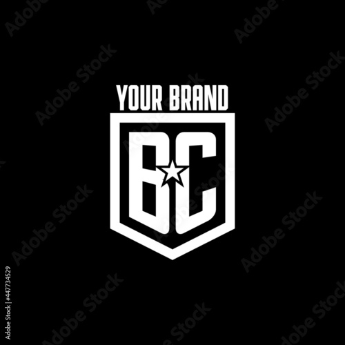 BC initial gaming logo with shield and star style design
