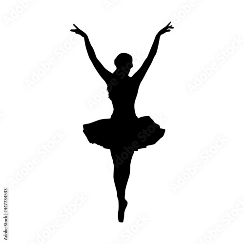 Ballerina woman silhouette vector illustration black and white