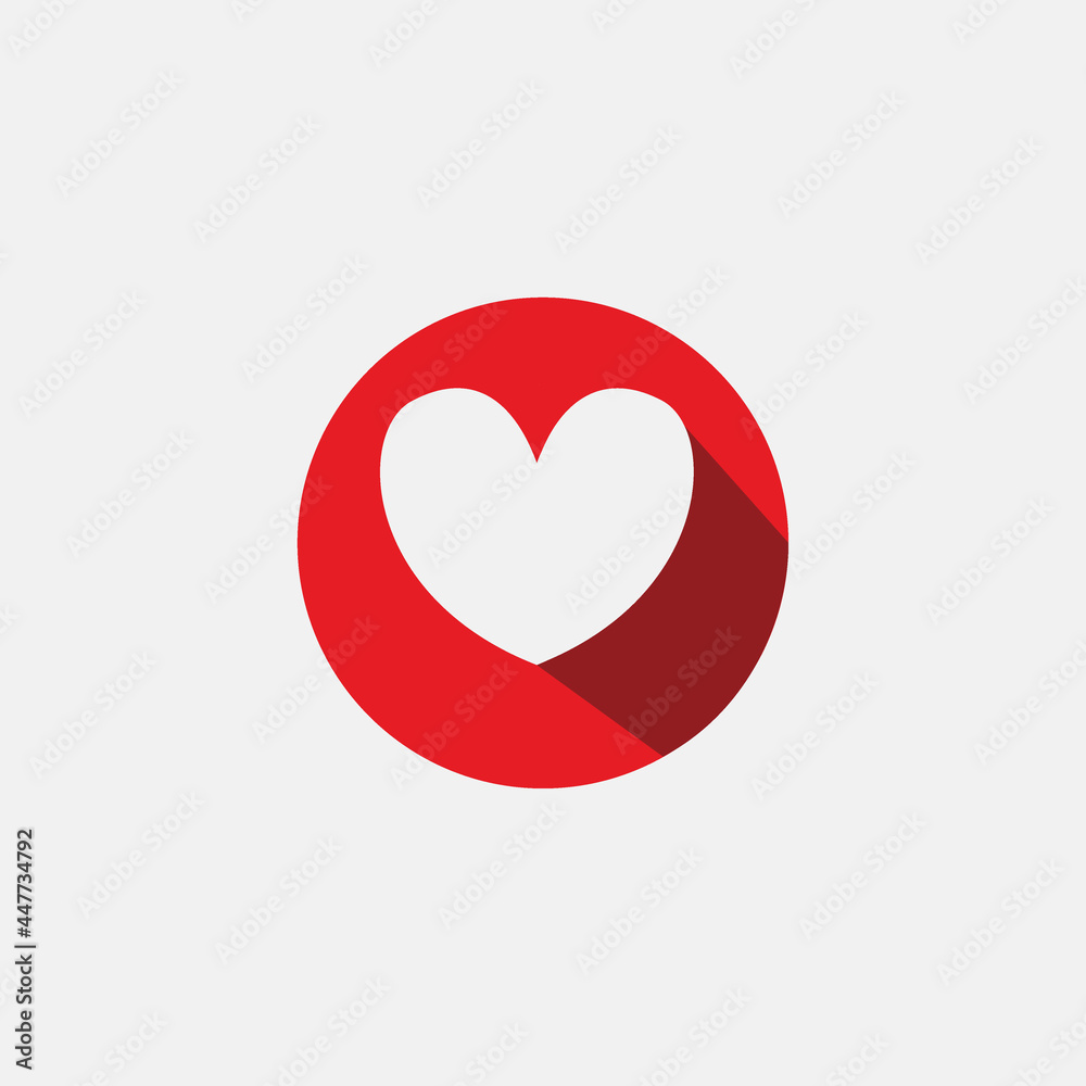 ordinary cute love heart icon in red circle sign logo concept ordinary cute love heart icon in red circle sign logo concept