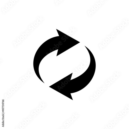 refresh icon, round icon, vector symbol illustration