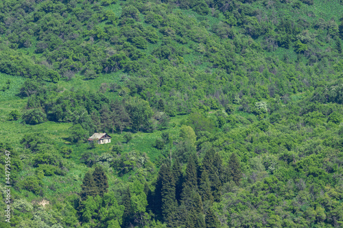 View of the old house on a slope in the mountains © Franchesko Mirroni