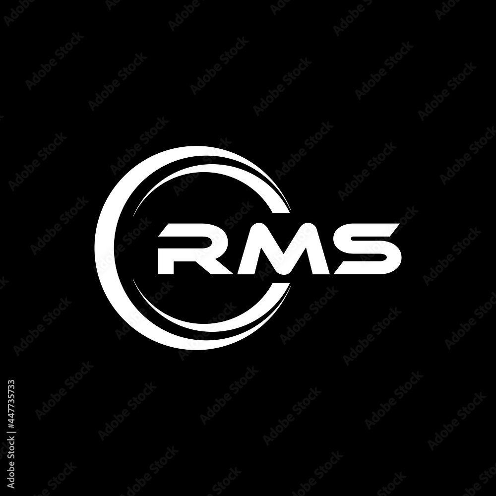 Initials Rms Caligraphy RMS letter logo design with black background in illustrator, cube logo ...