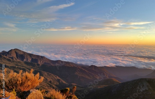 Sunrise at Pico da Bandeira, the 3rd highest point in Brazil