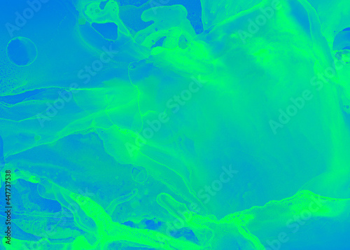 Ocean Ink Fluid. Swimming Pool. Turquoise Persian