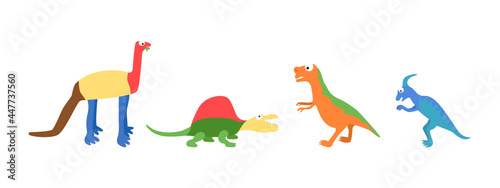 four eccentric bright dinosaurs
