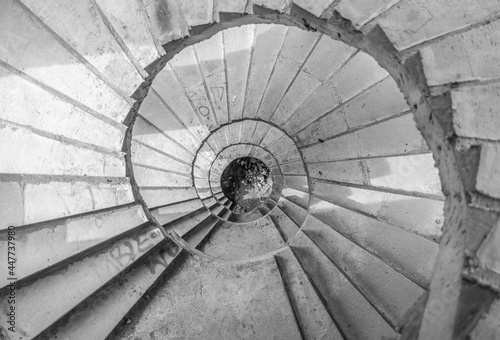 Łapalice, Poland - built in 1983 but never finished, the ruins of Łapalice Castle are an interesting tourist attractions in northern Poland. Here in particular its spiral staircases