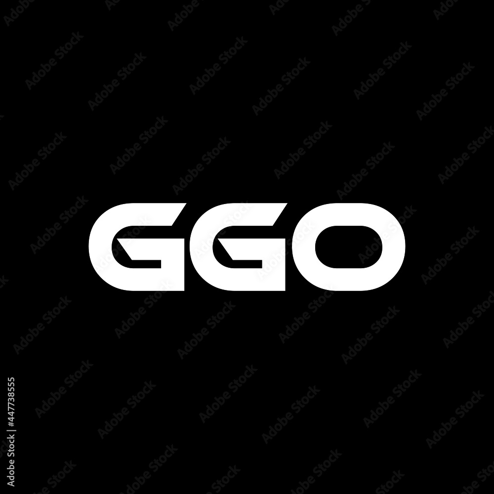 GGO letter logo design with black background in illustrator, vector logo modern alphabet font overlap style. calligraphy designs for logo, Poster, Invitation, etc.