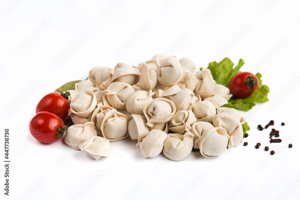 dumplings with meat on a white background dumplings with meat on a white background