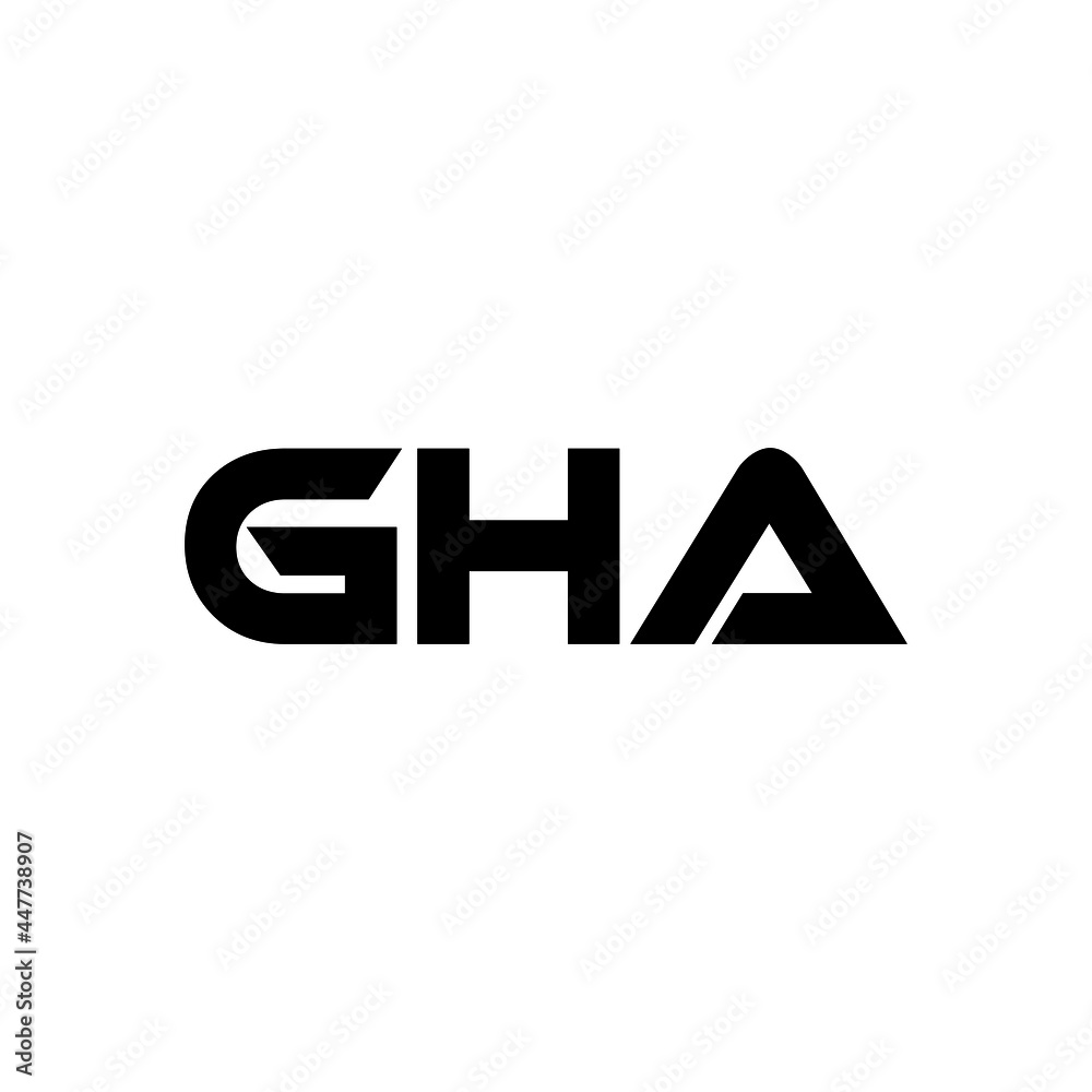 GHA letter logo design with white background in illustrator, vector logo modern alphabet font overlap style. calligraphy designs for logo, Poster, Invitation, etc.