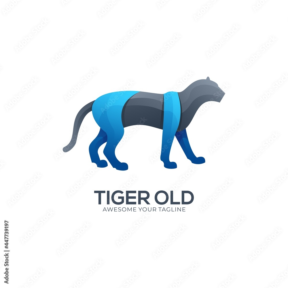 Tiger gradient modern color logo template