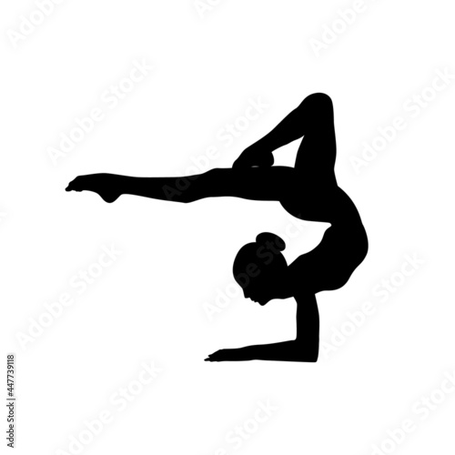 Ballet dancer woman silhouette vector illustration black and white