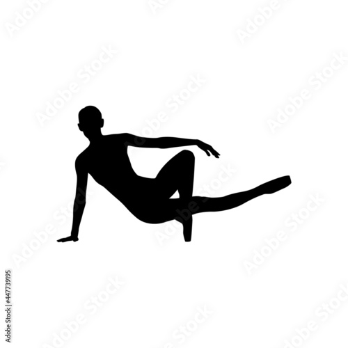 Ballet dancer woman silhouette vector illustration black and white