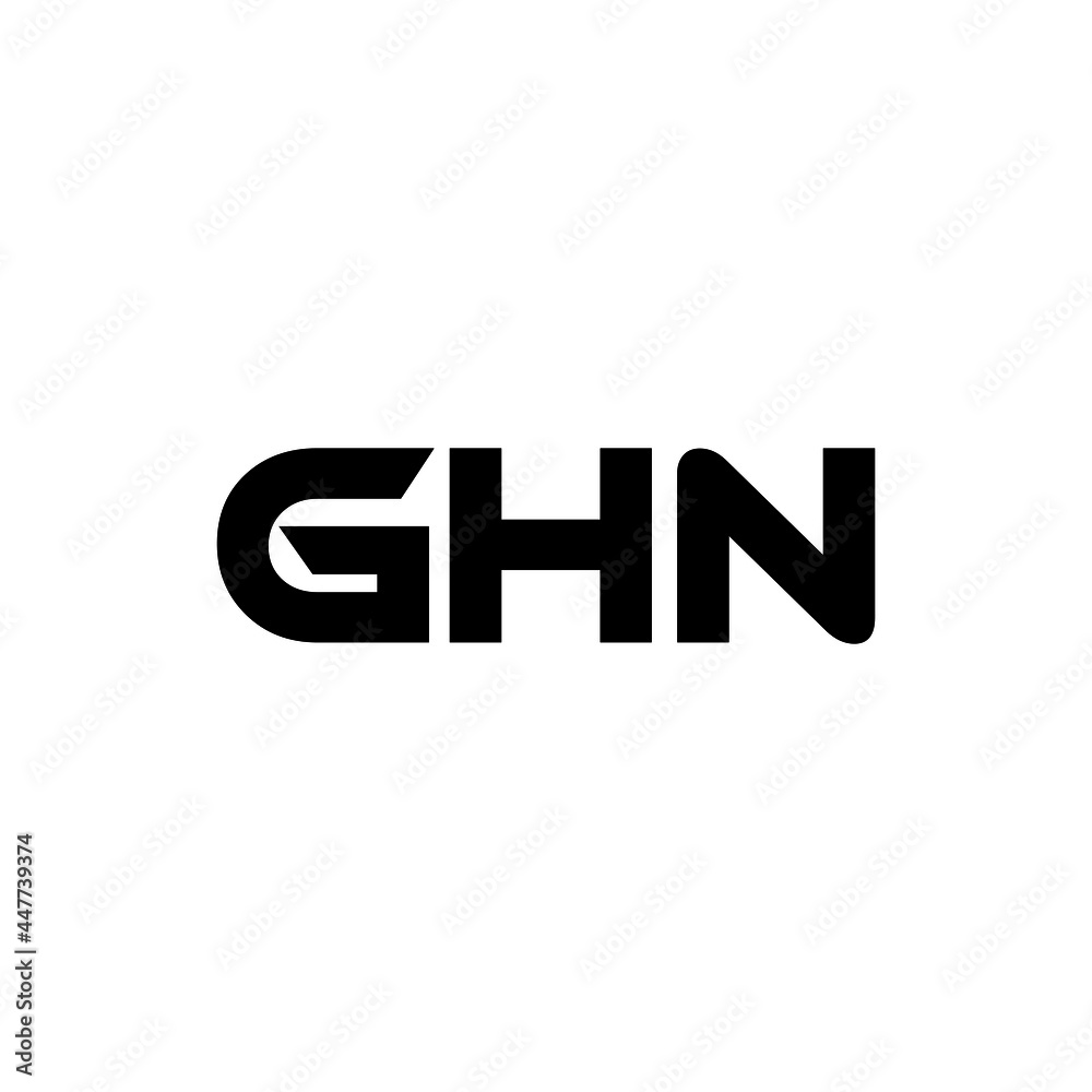 GHN letter logo design with white background in illustrator, vector logo modern alphabet font overlap style. calligraphy designs for logo, Poster, Invitation, etc.