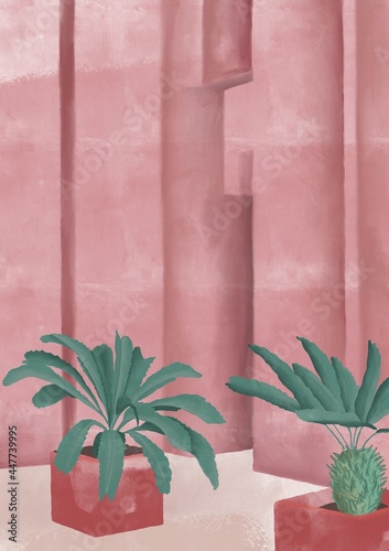 Maison rose d’été