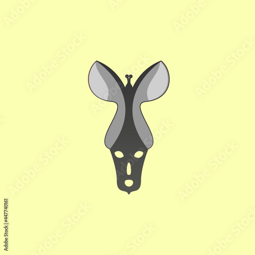 Butterfly And Human Logo, flat color illustration of butterfly and human mas