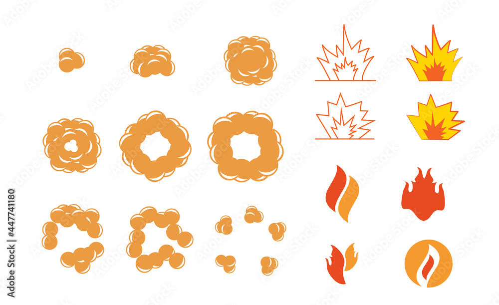 Fototapeta premium Cartoon Bomb explosion vector. Animation explosions, bomb detonation and atomiccloud comics