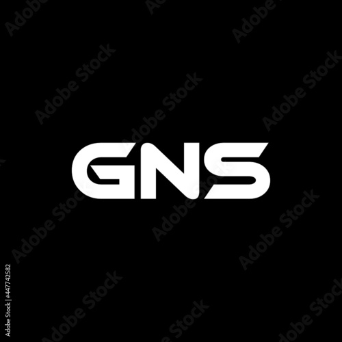 GNS letter logo design with black background in illustrator, vector logo modern alphabet font overlap style. calligraphy designs for logo, Poster, Invitation, etc.