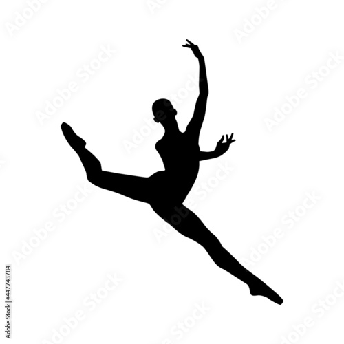 Dancer woman silhouette vector illustration black and white