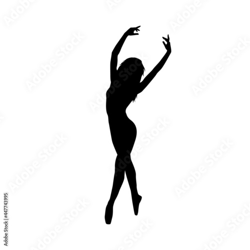 Dancer woman silhouette vector illustration black and white