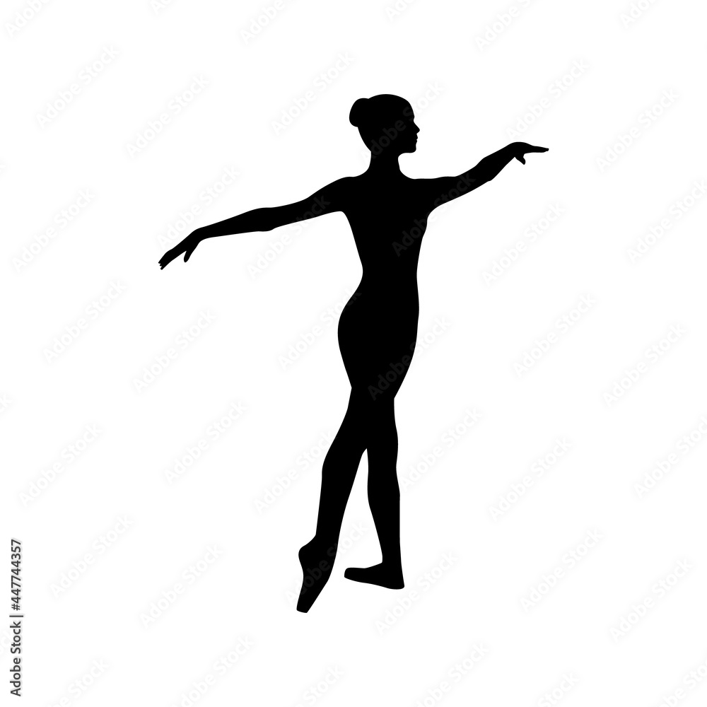 Dancer woman silhouette vector illustration black and white