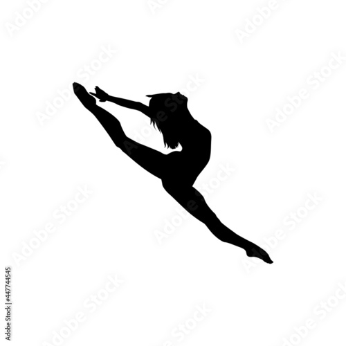 Dancer woman silhouette vector illustration black and white