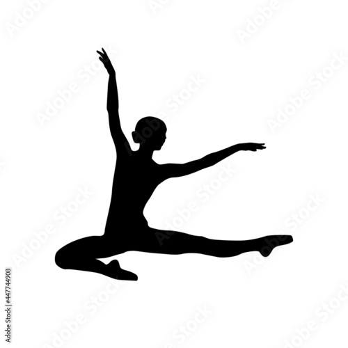 Dancer woman silhouette vector illustration black and white