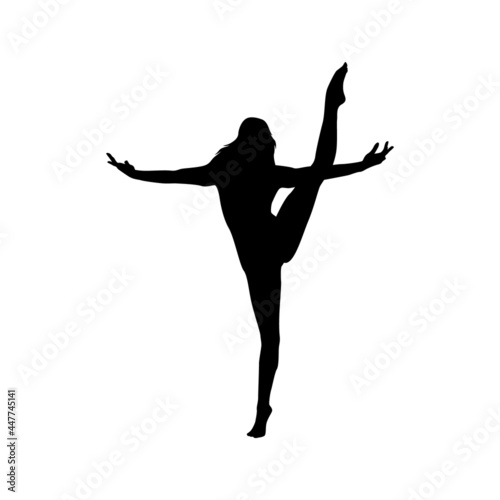 Dancer woman silhouette vector illustration black and white