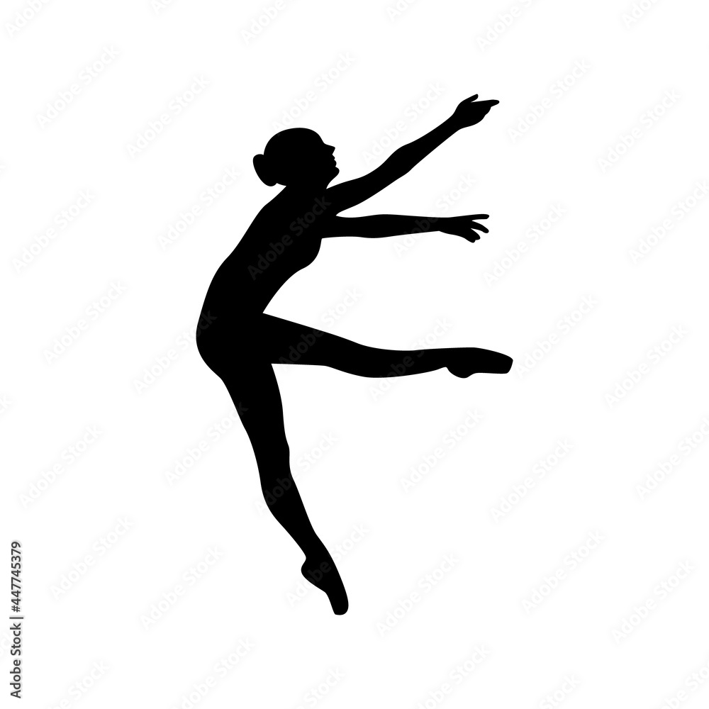 Dancer woman silhouette vector illustration black and white