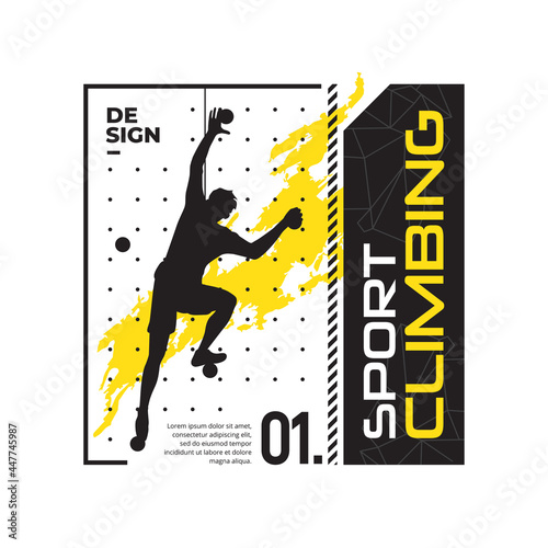 silhouette of people doing sport climbing. for t-shirt, fashion, vector print, poster, typography, illustration