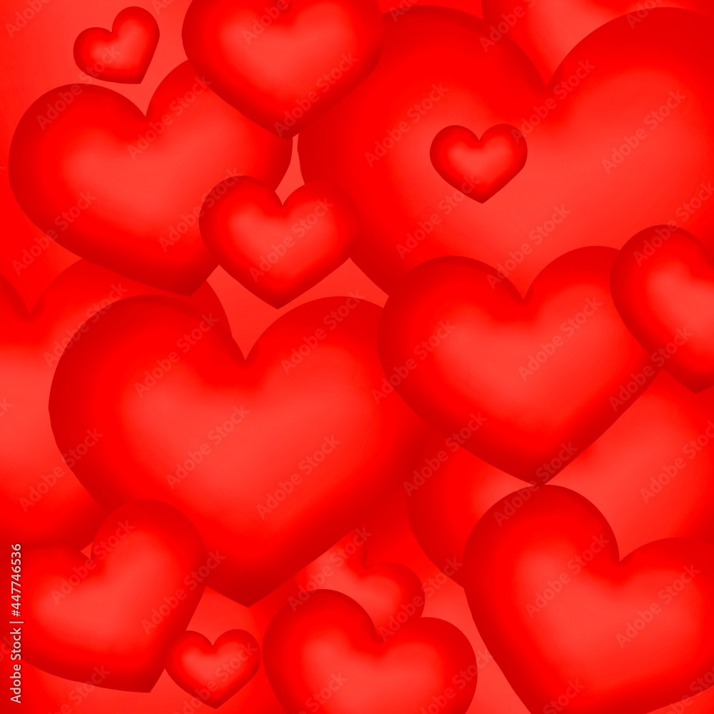 Illustrator red heart background with can be used on valentines day or love event.