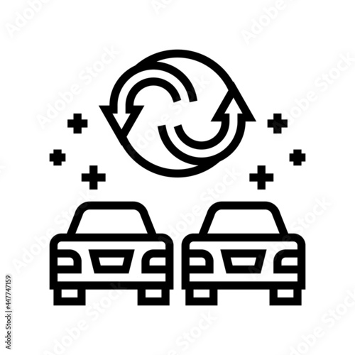 marketing rebranding line icon vector. marketing rebranding sign. isolated contour symbol black illustration