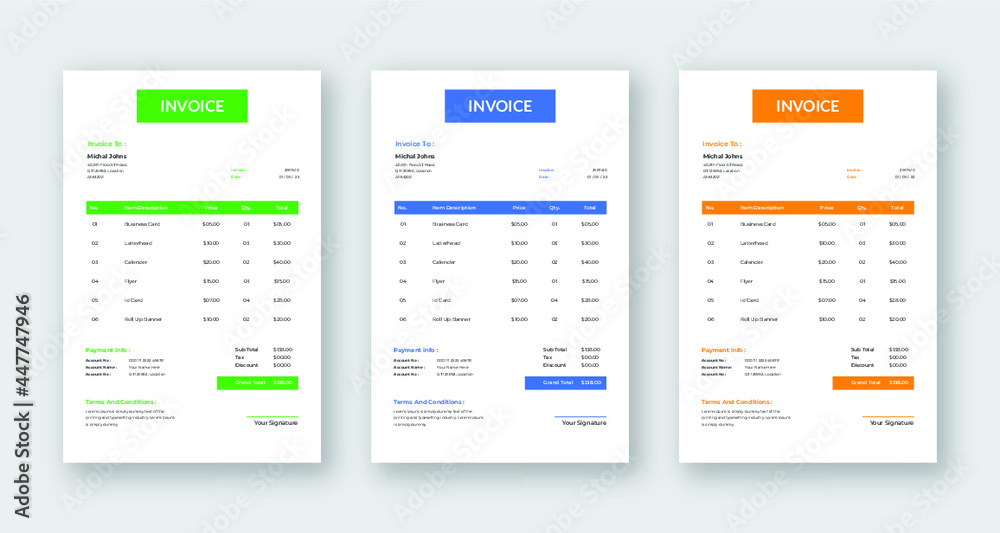 Invoice modern business Design eps