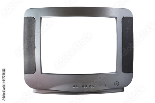 The old TV on the isolated.Retro technology concept.Vintage TVs 1980s 1990s 2000s. 