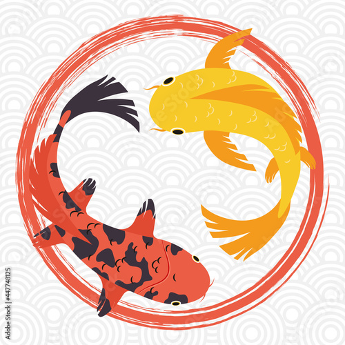 orange and yellow koi fishes