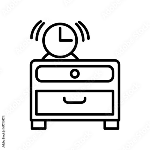 Sidetable Vector Line Icon Design