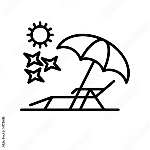 Lounger Vector Line Icon Design
