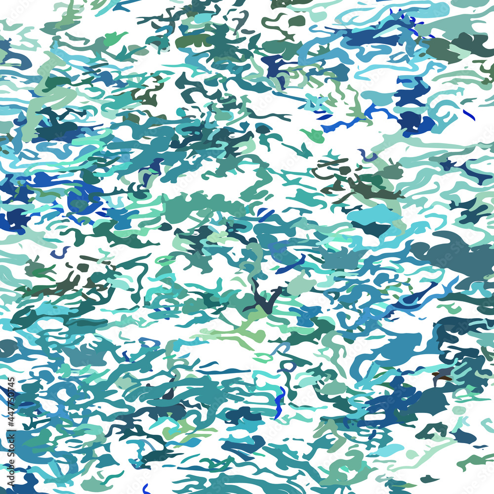 abstract grunge background, blue waves, splashes and blots on a white background. Vector illustration