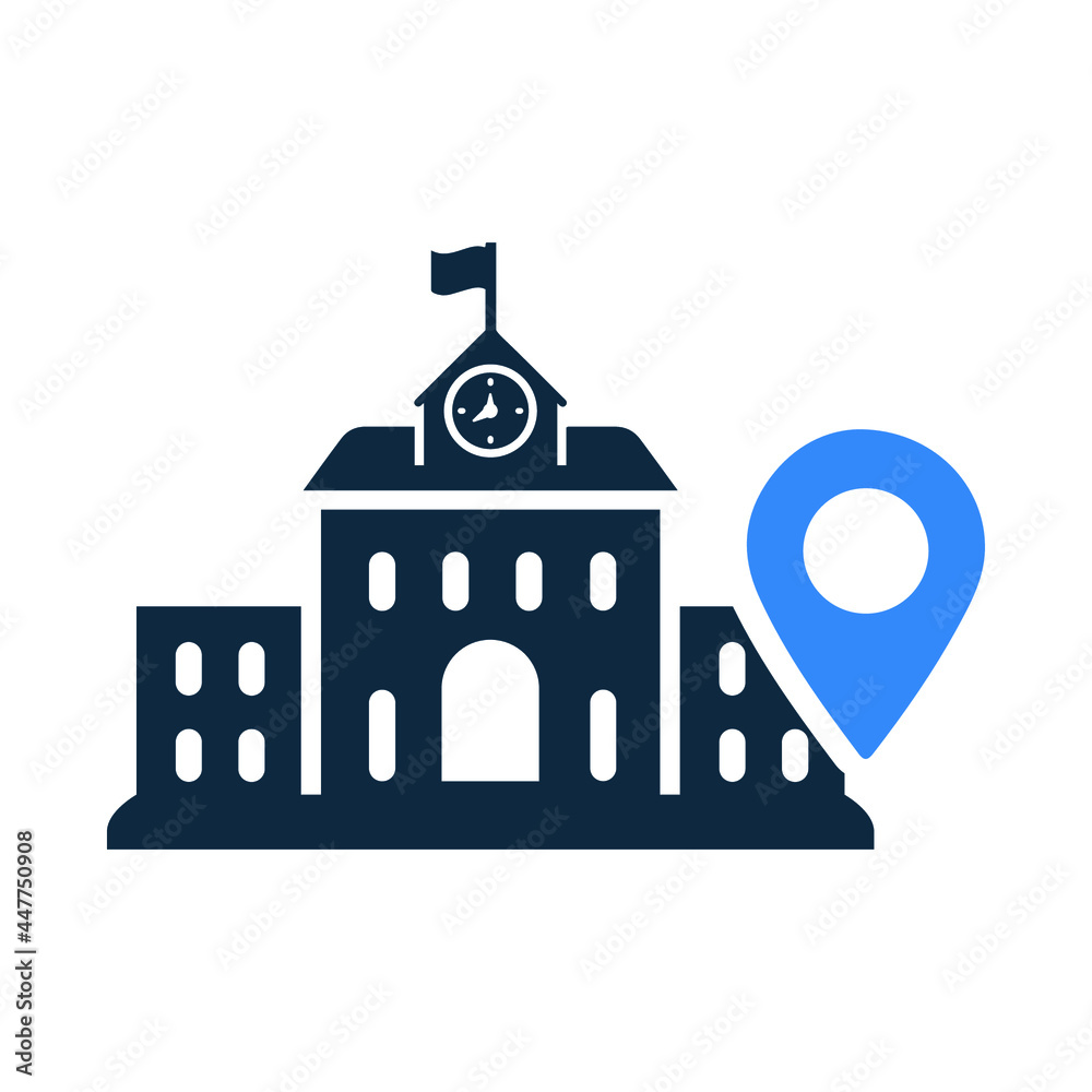 University, location icon. Simple editable vector design isolated on a white background.
