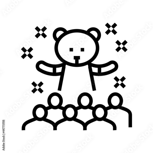 animator kids show line icon vector. animator kids show sign. isolated contour symbol black illustration