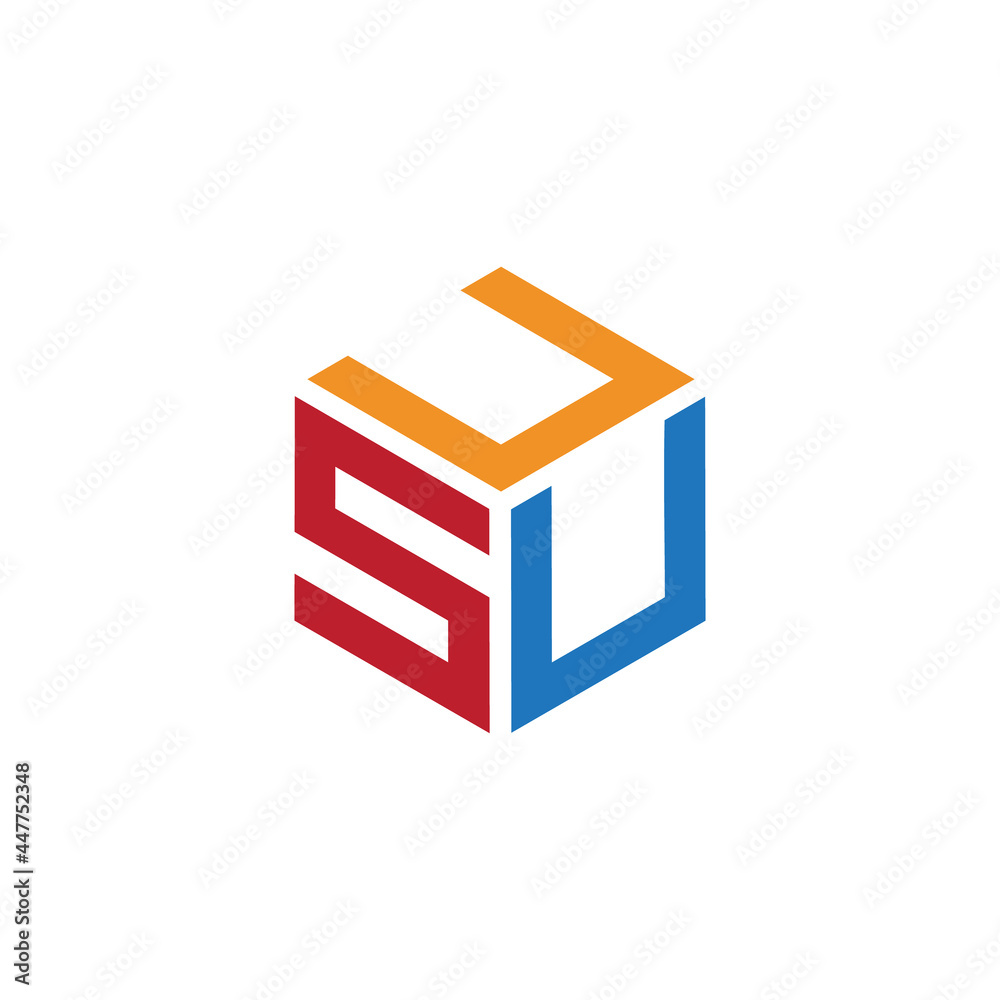 Hexagon logo with the letters USU design Hexagon logo with the letters USU design