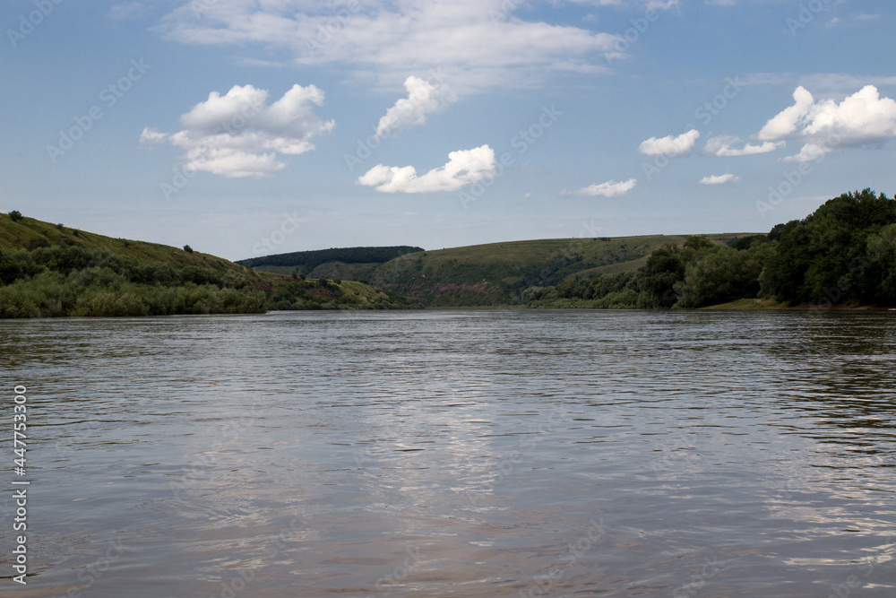 Dniester river and sky with clouds Dniester river and sky with clouds