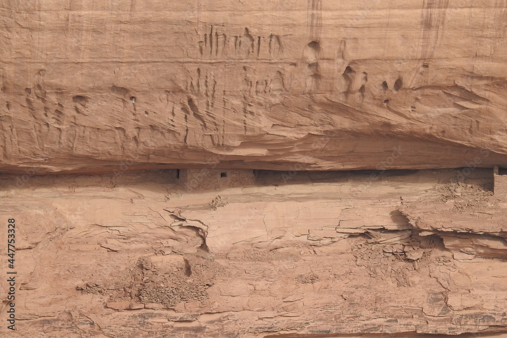 Anasazi ruins, ancient cliff dwellings, located in the sandstone walls