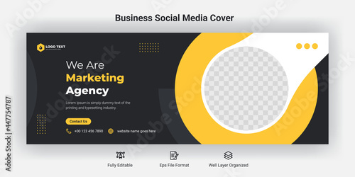 Creative corporate business marketing social media facebook cover banner post template 