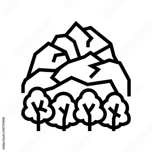 tundra landscape line icon vector. tundra landscape sign. isolated contour symbol black illustration