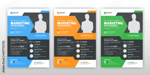 Marketing webinar and corporate flyer template design, Conference flyer