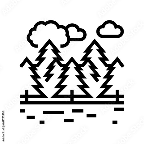 coniferous forests line icon vector. coniferous forests sign. isolated contour symbol black illustration