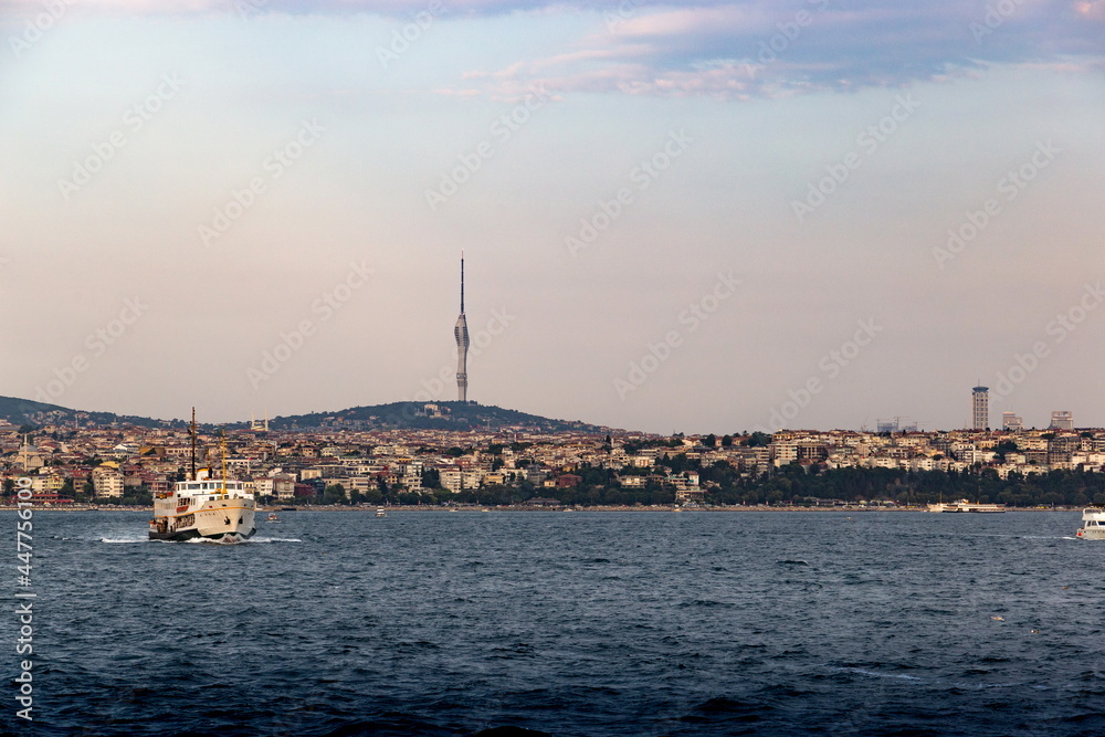 Cruise ship on a Bosphorus, Istanbul, Turkey.