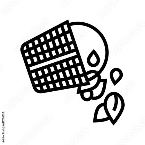 emptying skimmer baskets line icon vector. emptying skimmer baskets sign. isolated contour symbol black illustration