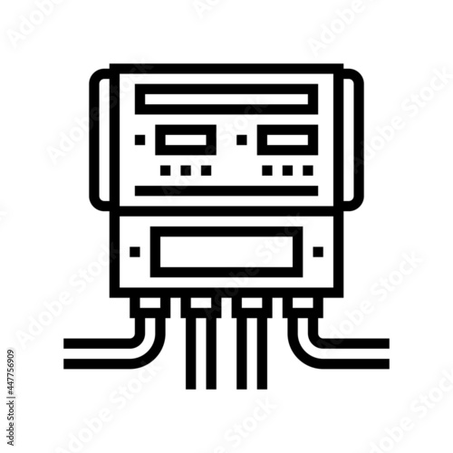 pool equipment monitoring line icon vector. pool equipment monitoring sign. isolated contour symbol black illustration photo